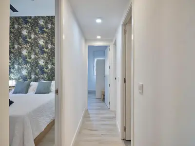 Cama o camas de una habitación en NEW Apto 3 DORMITORIOS 15 min a Sol en metro