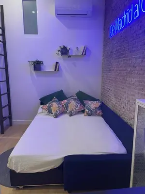 Cama o camas de una habitación en Calle Amparo 86 Lujoso Dúplex con Jacuzzi en Lavapies especial parejas