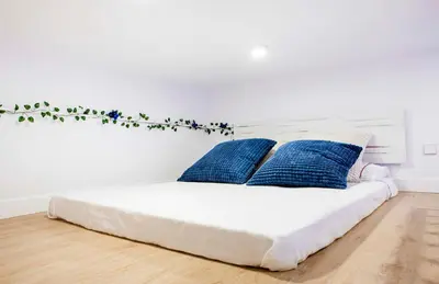 Cama o camas de una habitación en Calle Amparo 86 Lujoso Dúplex con Jacuzzi en Lavapies especial parejas