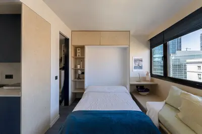 Cama o camas de una habitación en Estudio Nuevos Ministerios