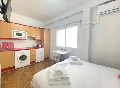 Cama o camas de una habitación en Estudio Acogedor chueca