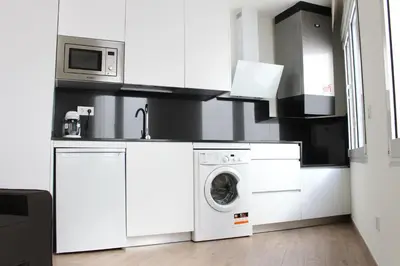 Una cocina o zona de cocina en Apartamentos Centro Jardines