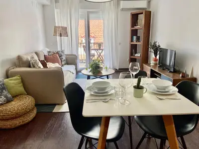 Zona de estar de Apartamento con terraza en el centro de Madrid