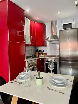 Una cocina o zona de cocina en Apartamento con terraza en el centro de Madrid