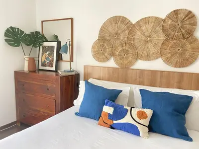 Cama o camas de una habitación en Apartamento con terraza en el centro de Madrid
