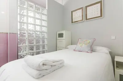 Cama o camas de una habitación en FANTÁSTICO APARTAMENTO MADRID RIÓ-PUERTA DEL ÁNGEL