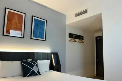 Cama o camas de una habitación en Four Points Flex by Sheraton Madrid Atocha