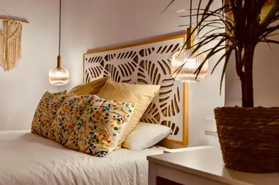 Cama o camas de una habitación en Calle Rodas 3 Central 5 stars apartment in Madrid for 6 people