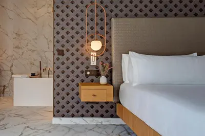 Cama o camas de una habitación en UMusic Hotel Madrid