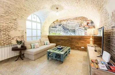 Zona de estar de Chueca - Apartamento tranquilo para 4 personas-P35