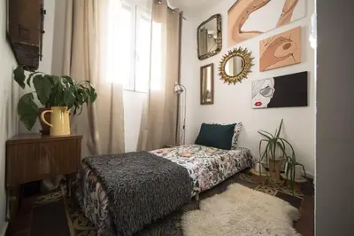 Cama o camas de una habitación en Original apartamento en el corazón de Madrid TRES PE