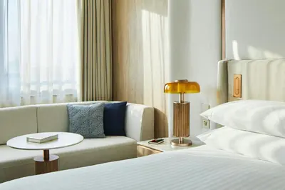 Cama o camas de una habitación en Madrid Marriott Hotel Princesa Plaza