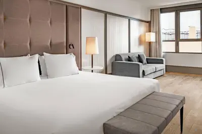 Cama o camas de una habitación en AC Hotel Avenida de América by Marriott