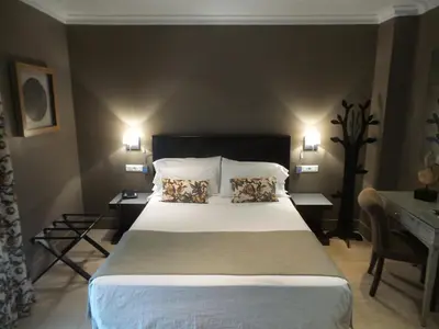Cama o camas de una habitación en Hotel Moderno Puerta del Sol