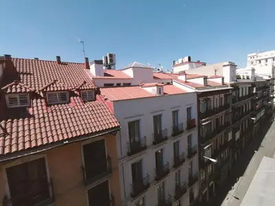 Vista general de Madrid o vista desde el hostal o pensión
