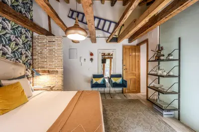 Cama o camas de una habitación en AmazINN Boutique Madrid Plaza de España