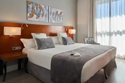 Cama o camas de una habitación en Hotel Puerta de Toledo