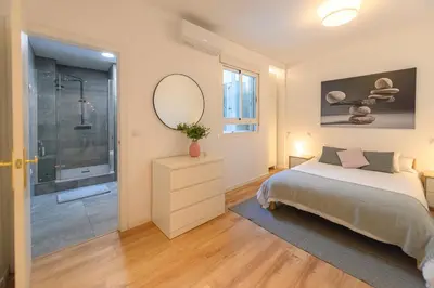 Cama o camas de una habitación en Apartamento en el centro de Madrid