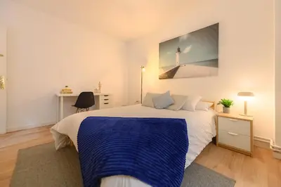 Cama o camas de una habitación en Apartamento en el centro de Madrid