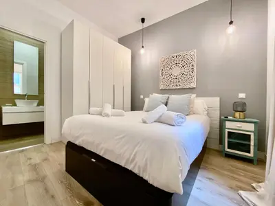 Cama o camas de una habitación en La Latina Market - Apartamento de 2 dormitorios