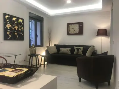 Zona de estar de Preciosos apartamento cerca de Atocha CAN