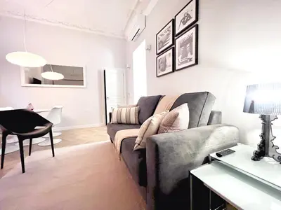 Zona de estar de Encantador apartamento en Madrid centro
