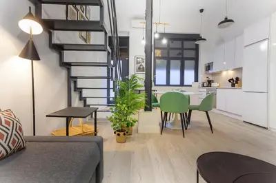Zona de estar de Apartamento Bernabeu Loft en Madrid