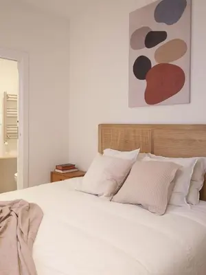 Cama o camas de una habitación en Luxury Flat next to Gran Via Madrid