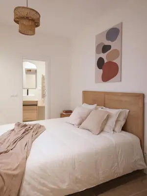 Cama o camas de una habitación en Luxury Flat next to Gran Via Madrid
