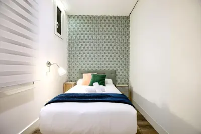 Cama o camas de una habitación en Madrid Atocha - Apartamento de 2 dormitorios