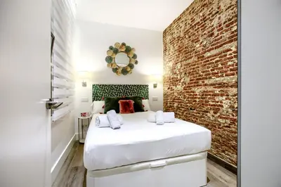 Cama o camas de una habitación en Madrid Atocha - Apartamento de 2 dormitorios