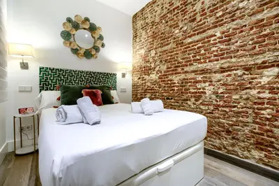 Cama o camas de una habitación en Madrid Atocha - Apartamento de 2 dormitorios