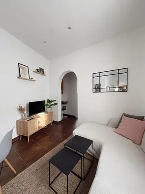 Una televisión o centro de entretenimiento en Piso Acogedor Malasaña