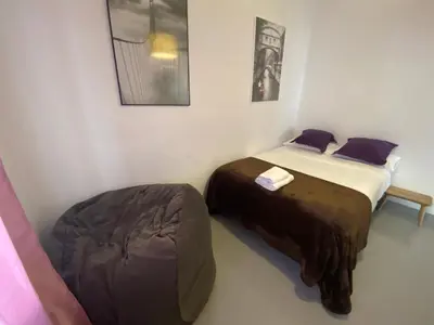 Cama o camas de una habitación en Apartamento en Madrid Rio
