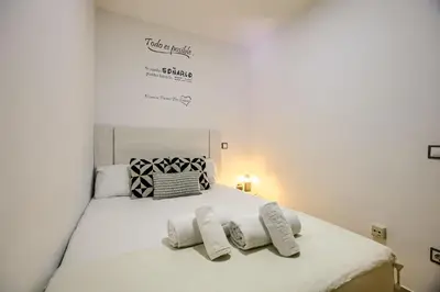 Cama o camas de una habitación en Madrid Delicias II - Apartamento de 1 dormitorio