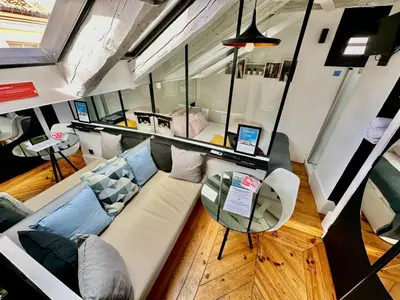 Zona de estar de Acogedor Estudio Chueca