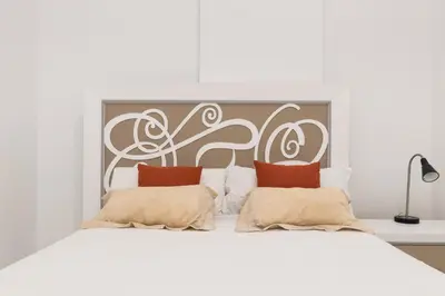 Cama o camas de una habitación en Acogedor y Comodo apartamento Madrid A/C
