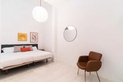 Cama o camas de una habitación en Acogedor y Comodo apartamento Madrid A/C