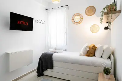 Cama o camas de una habitación en Estudio con encanto en Fuencarral