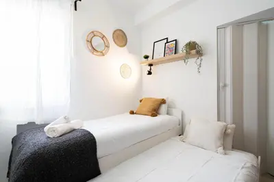 Cama o camas de una habitación en Estudio con encanto en Fuencarral
