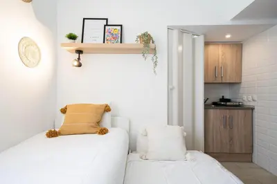 Cama o camas de una habitación en Estudio con encanto en Fuencarral