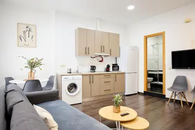 Una cocina o zona de cocina en Apartamentos Fuencarral II