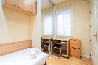 Cama o camas de una habitación en Tranquilo apartamento Pacífico/Ciudad de Barcelona