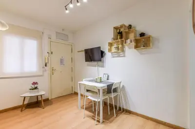 Una televisión o centro de entretenimiento en Acogedor piso Madrid Centro ALQUILER TEMPORAL