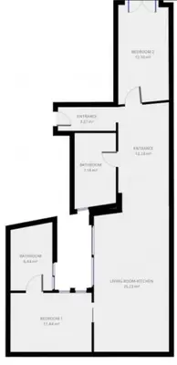Plano de Apartamento de Diseño en Plaza Mayor