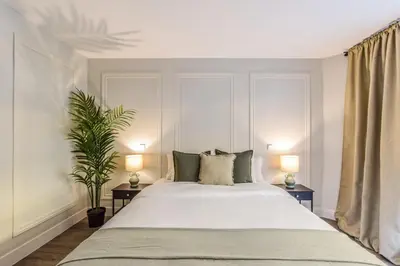 Cama o camas de una habitación en Acogedor apartamento Gran Via -No Ascensor-