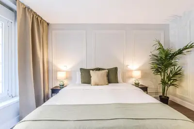 Cama o camas de una habitación en Acogedor apartamento Gran Via -No Ascensor-