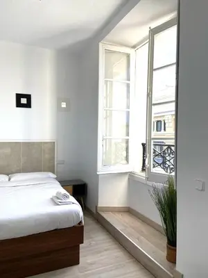 Cama o camas de una habitación en Apartamento en el centro de Madrid!!