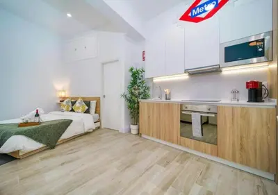 Cama o camas de una habitación en (J4) Loft Céntrico Madrid Retiro A estrenar