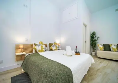 Cama o camas de una habitación en (J6) Loft 4 personas Céntrico Madrid